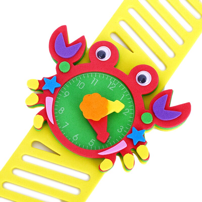 Montre en mousse EVA 3D, autocollant artisanal, fait à la main, horloge, apprentissage, jeux éducatifs pour enfants de la maternelle, jouet, DIY bricolage,