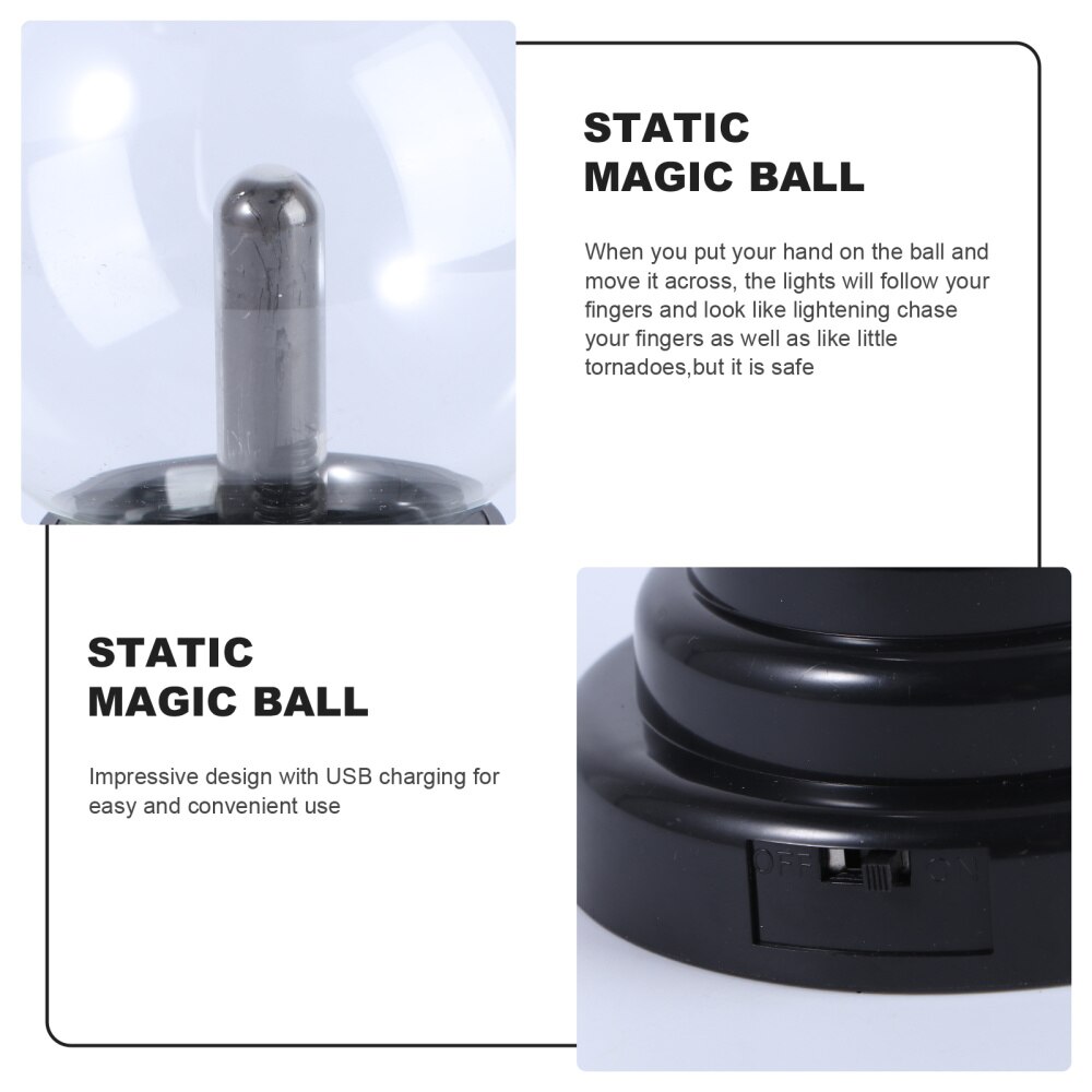 Plasma Globe Light Touch Sensitive Lights USB Globe Sphere Crystal Light Lamp for Office Desk Kids Child Party Birthday Fes