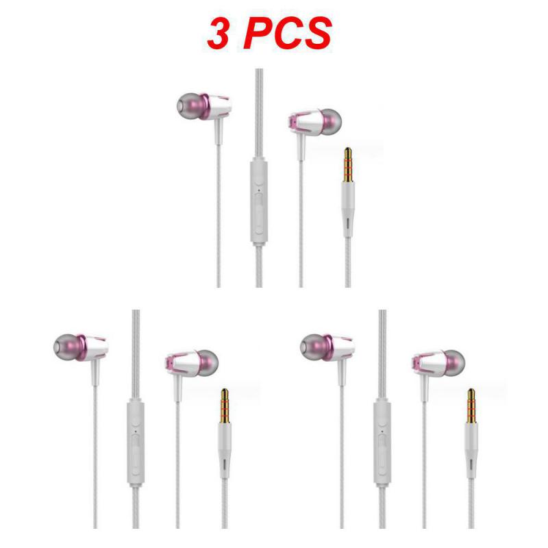 Universal 3.5mm trådade brusreducerande stereo in-ear hörlurar telefon headset med mikrofon för android telefon pc musik samtal tillbehör