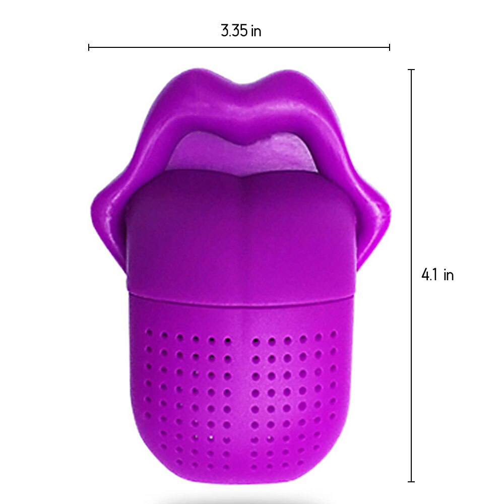 Infusor de té de silicona para la lengua y los labios grandes, colador Infusor de té, hojas, especias de hierbas, utensilios para filtro de cocina, Teaware: purple