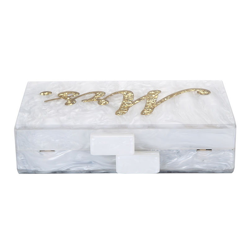 Acryl Kupplung Tasche Geldbörse und Handtasche Frauen Weiß Schulter Tasche Party Hochzeit Kupplung Geldbörse Mrs Brief Kupplung Tasche für Braut ZD1331