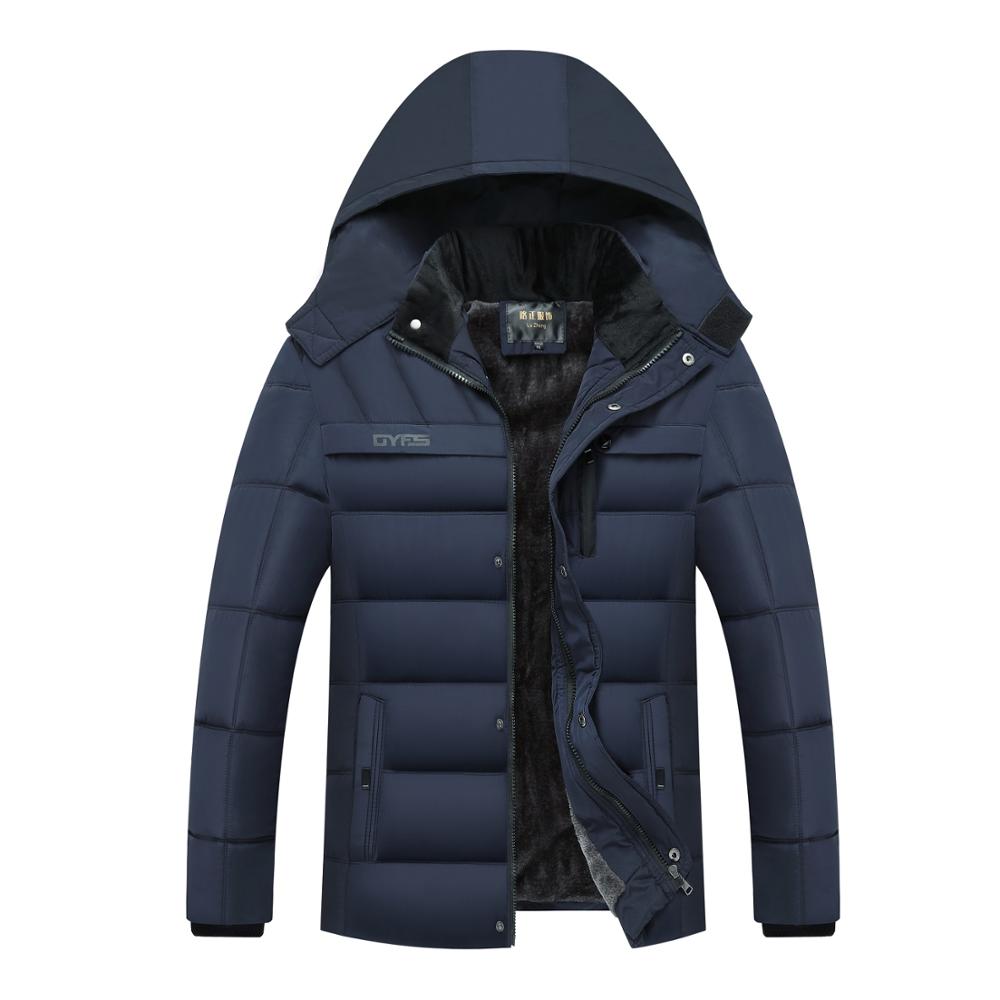 Män vinterjacka herrrock tjockare varm parka päls tjock ytterkläder herrjackor plus size xl -4xl märke  ,ga510: Marin / Xl