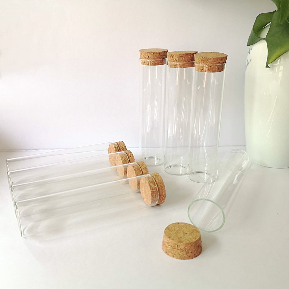 30Pcs/Lot 60ml Lab Glass Test Tubes with Cork Stopper DIY Wishing Bottles Storage Jars Bottle Containers Wedding 30x120mm