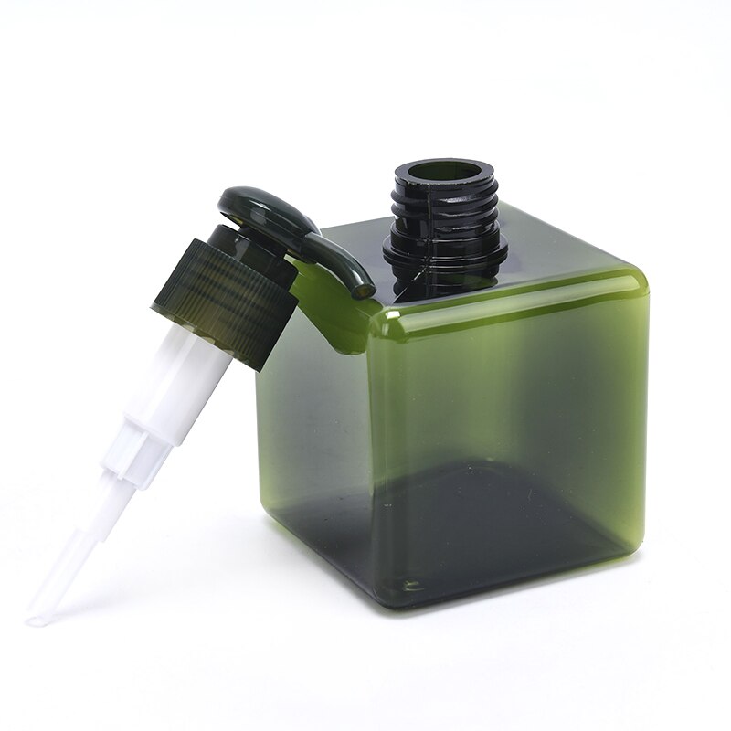 Botella de jabón líquido de plástico transparente, dispensador cuadrado de champú de empuje, desinfectante de manos, 250ML