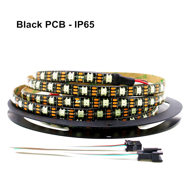 WS2812B LED Strip DC 5V Zwart Wit PCB Smart Adresseerbare Pixel WS2812 IC 60 LEDs/M 5050 RGB LED Tape 50CM 1M 2M 3M 4M 5M
