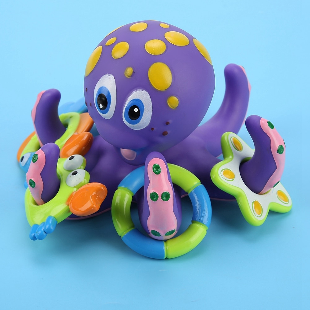 Baby badspeelgoed garnalen vis krab cirkel octopus cirkel speelgoed kinderen badkamer douches water speelgoed bad verjaardag strand speelgoed