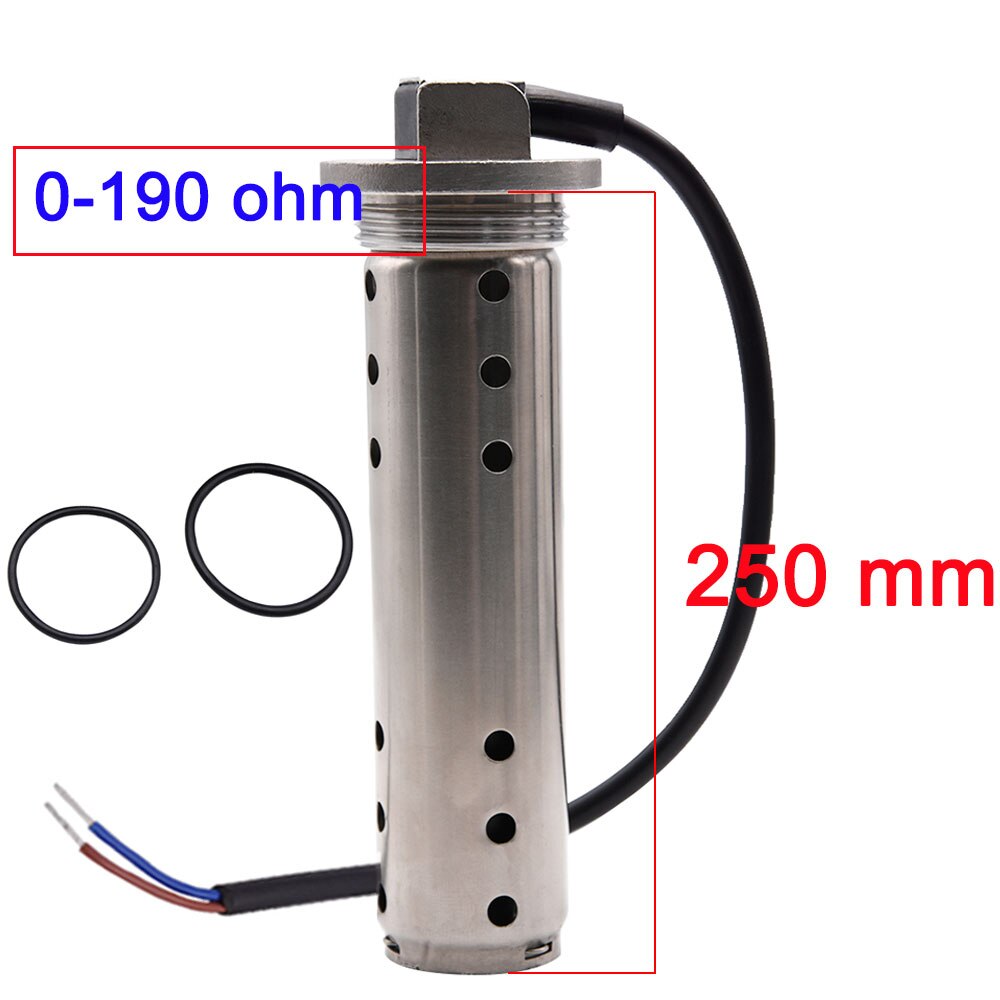 HTG Gauge Sensor 0-190ohm /240-33Oohm Sweage Level Gauge Sensors Marine Boat Car Gauge Sender Water Level Indicator Water Tank: 250mm 0-190ohm