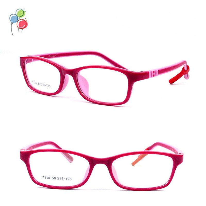 Eyeoomu børnebriller  tr90 silikone optiske briller med gummihylster sport børn nærsynethed dreng hypermetropi pige sammenfoldeligt stel: Lyserød