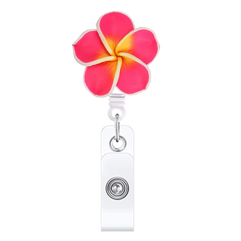 1Pc Bloem Vorm Badge Reel Kaarthouder Intrekbare Id-kaart Badge Clip Kantoor Werknemer Verpleegkundige Levert Naam Tag Badge rollen: 3