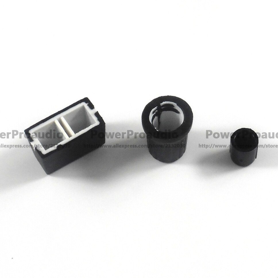 5PCS Rotary Knob+5PCS Fader Cap For Rane Mixer TTM 57 61 62 64 68 (Black)