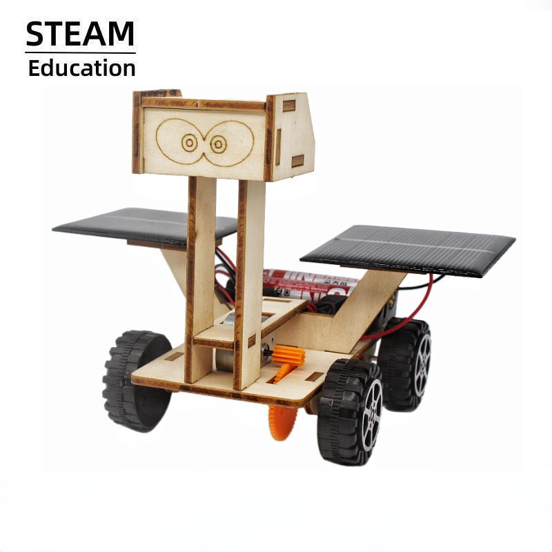 Vehículo Solar de exploración Lunar para niños, modelo ensamblado a mano, ciencia pediátrica y tecnología, pequeña producción