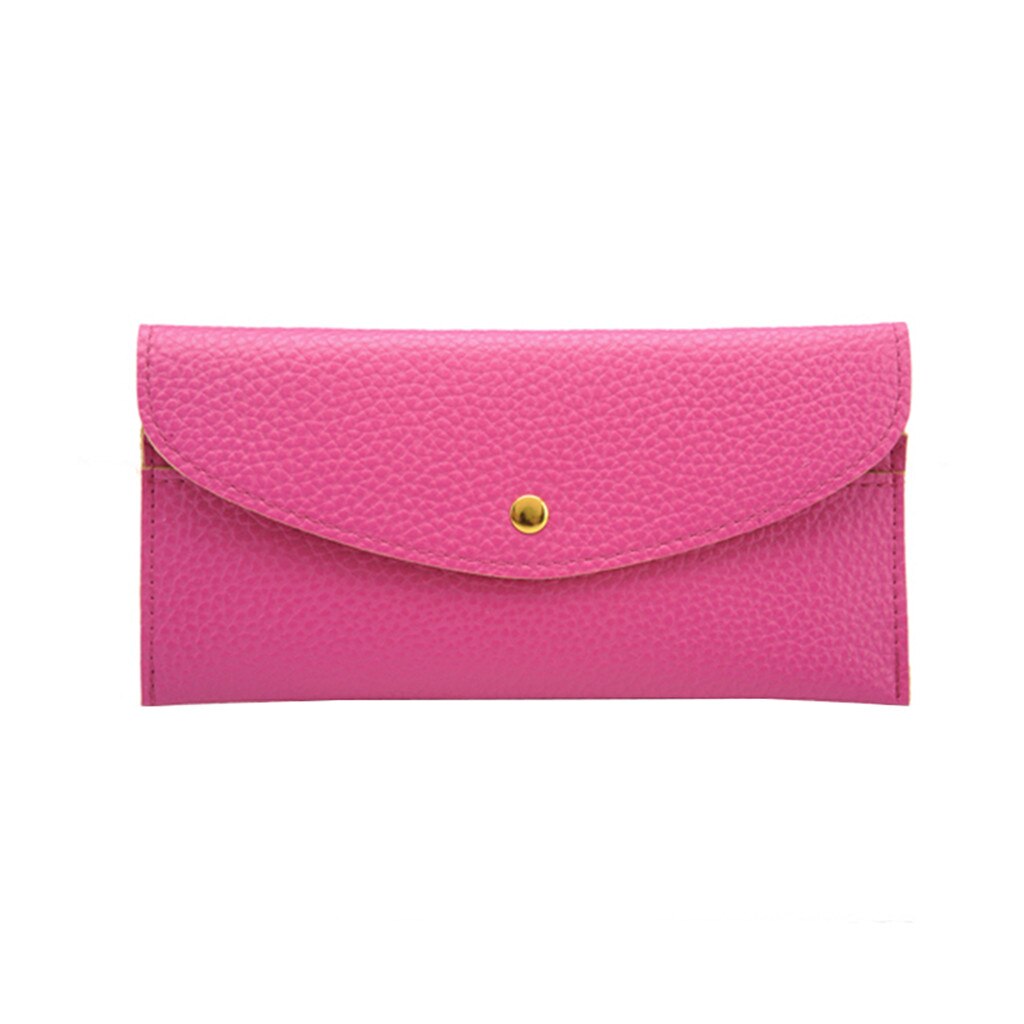 Women Pure Color Leather Short Wallets Coin Purse Card Holders Handbag 7.7: J