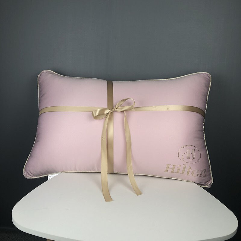 48x74cm maison Textile velours oreiller noyau luxe fleur chaude oreiller pour hôtel literie plume coussin noyau: Pink / 48x74cm (950g) 1pc