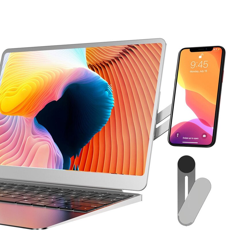 Support magnétique en Aluminium pour ordinateur portable, Support d'écran, montage latéral, connexion des supports de tablette, double moniteur, Clip d'affichage, Support de téléphone réglable