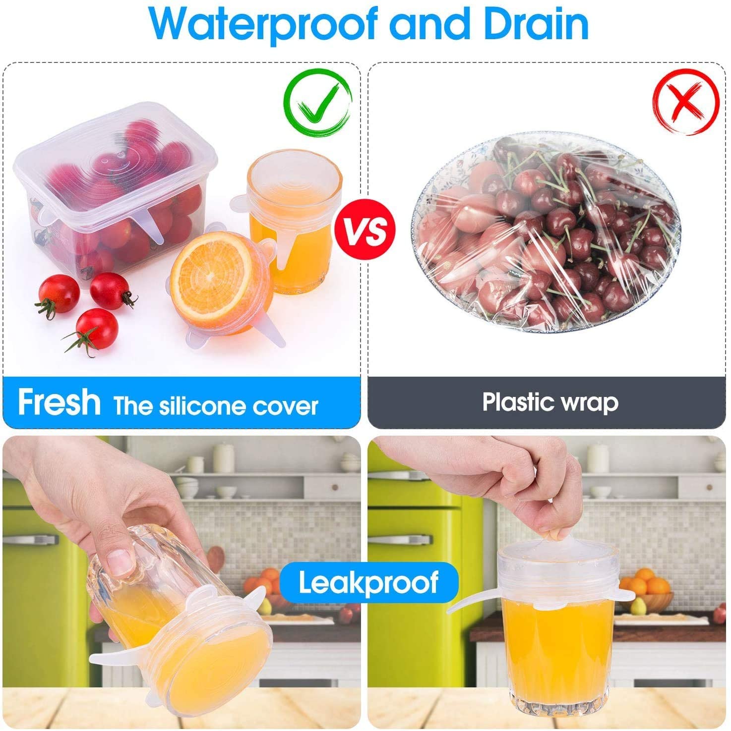 Couvercles alimentaires extensibles en Silicone, Pack de 10, sans BPA, réutilisables, durables, pour le stockage des aliments, pour bols, blanc, violet