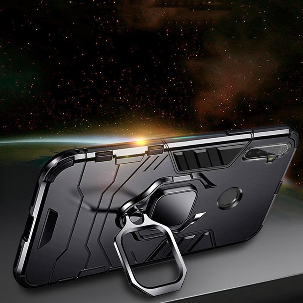 Capa de silicone com suporte de anel para huawei mate 20x, capa protetora de celular à prova de choque