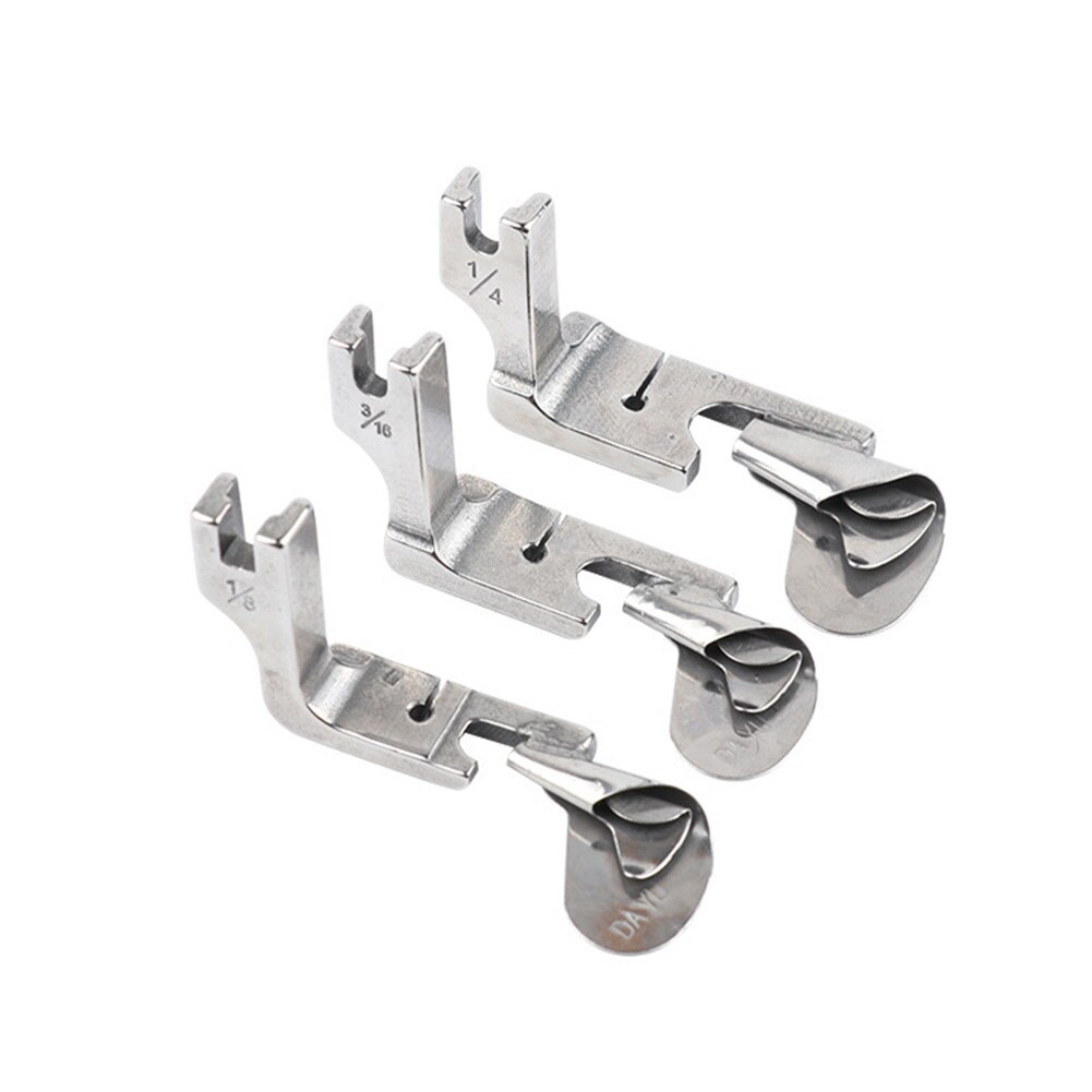1 PC Crimping Presser Foot Folding Sewing Machine 1/8 3/16 3/8 Steel Working Foot Universal For Dress Skirt Rolled Hem Presser