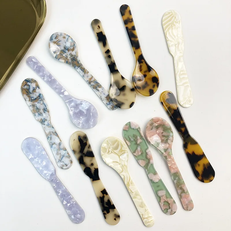 Kleurrijke acryl ijslepels, koffiekaviaar roerlepels, dessert theelepels, keukengerei, knutselgereedschap