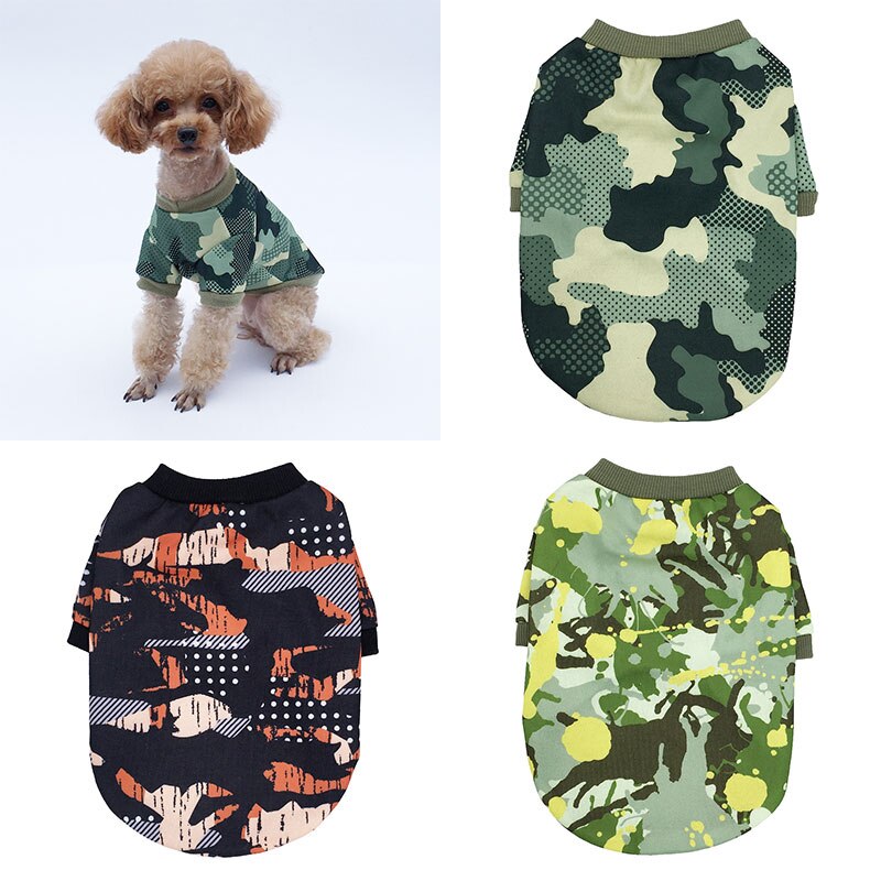 Camouflage Printing Summer Pet Dog Clothes for Dogs Soft Cotton Clothes Dog Vest Breathable T shirt for Cat Small Dogs XS-XL