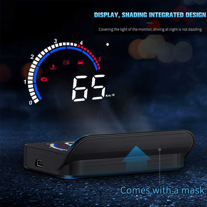 3.8 -tommers hd-bil-head-up-display bildisplay generell led-bildisplay bil varslingssystem for fart