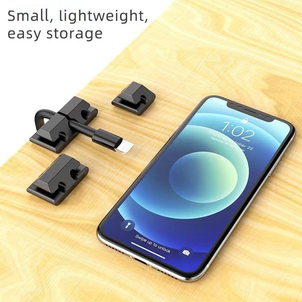 Organizzatore del cavo del supporto del cavo gestione del cavo in silicone avvolgitore USB clip per cavi ordinati da tavolo per l'organizzatore del cavo della cuffia del topo