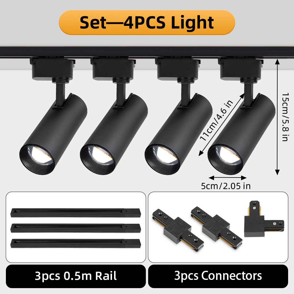 Dimmable LED Track Light, 180V-260V Spotlight, 20W Teto Spot, Iluminação interior do trilho para a decoração da sala de estar: Luz Vermelha / 7w
