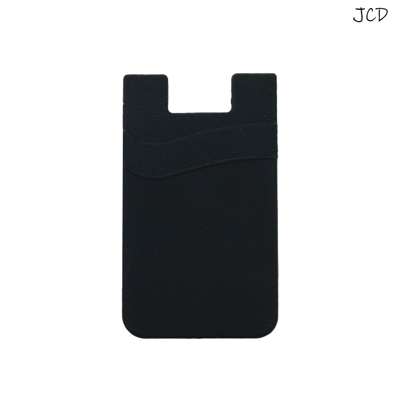 JCD-pegatina adhesiva para teléfono, bolsillo para teléfono móvil, billetera para tarjetas, funda elástica de Lycra para tarjetas de crédito, funda doble para tarjetas de identificación: Black