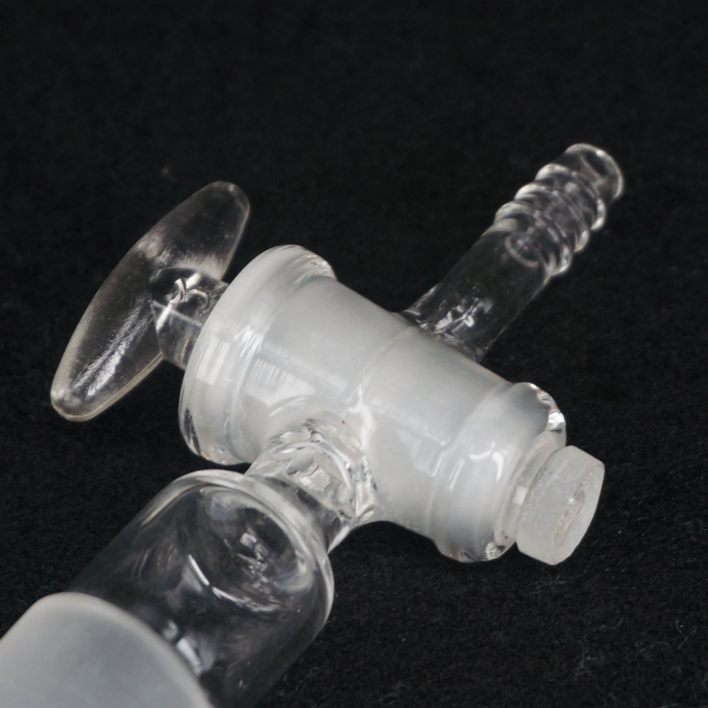 24/29 Joint Lab Glass Straight Adapter With Glass Stopcock 125mm Length Ware