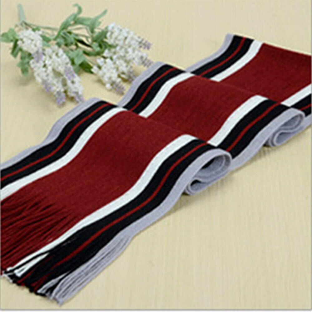 Bufandas clásicas a rayas para hombre, cálido con borla chal de Cachemira, bufanda suave encantadora, color negro, gris, café, rojo, Beige, 180cm, de invierno: Rojo