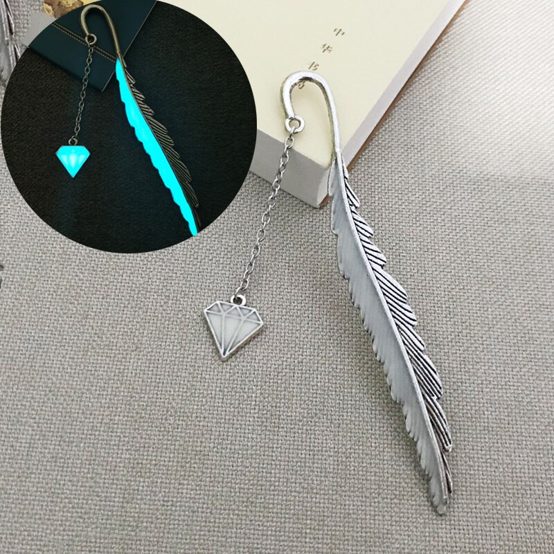 Semne de carte luminoase cu pene metalice retro student aliaj elefant floarea soarelui da nu semn de carte pentru papetărie profesorului și #39 ;: C argint