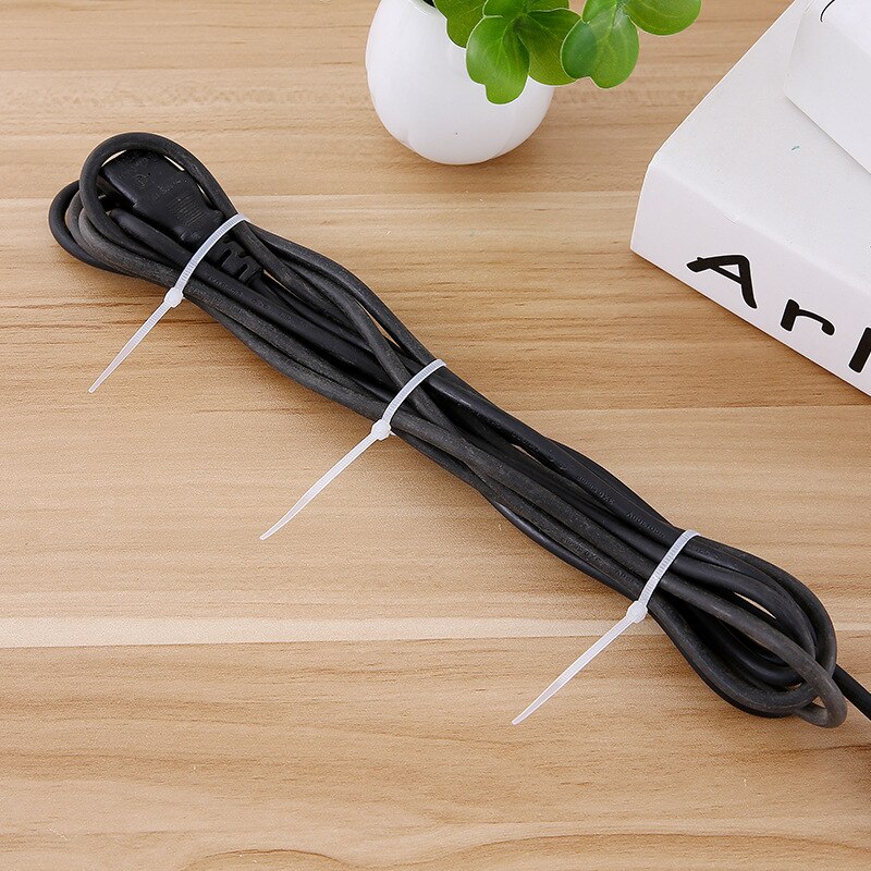 100pcs Self-Locking Plastic Nylon Wire Cable Ties Zip Tie Black White Cable Ties Fasten Loop Cable Various Specifications