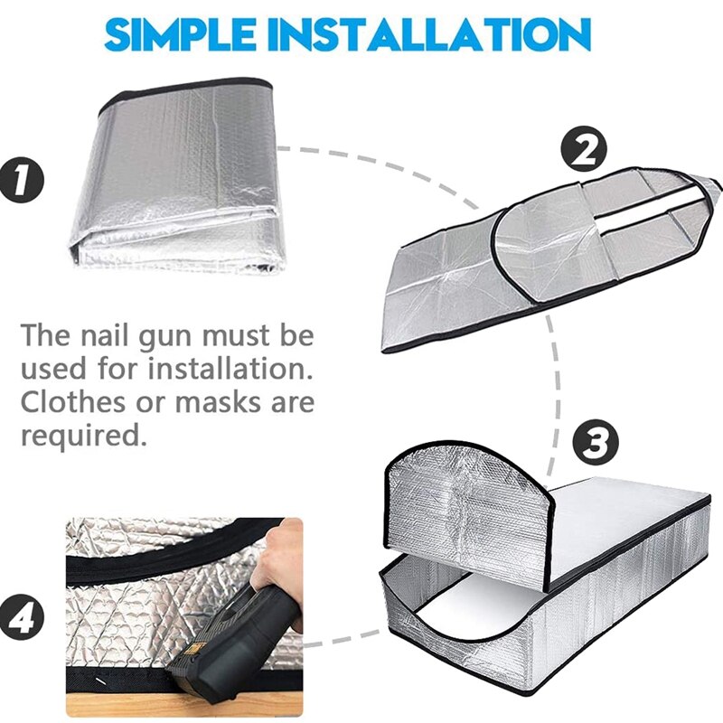 Ladder Dust-Proof Attic Staircase Insulation Cover Kit with Installation Tools Dustproof Seismic and Heat Insulation