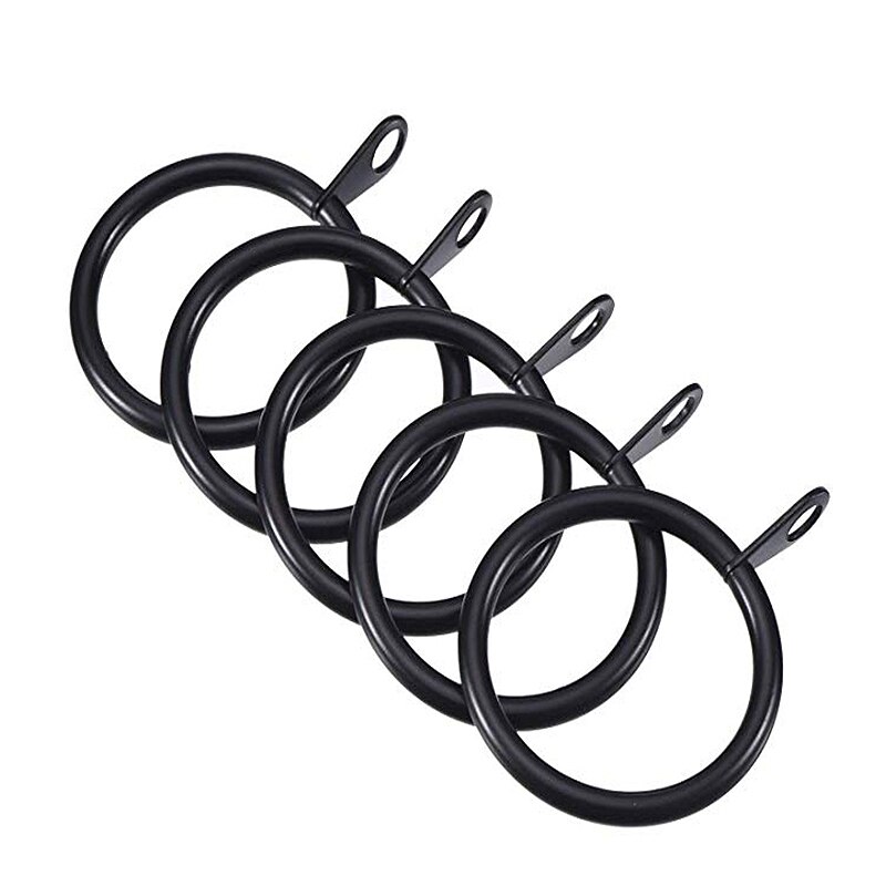 20 x Iron Curtain Ring Curtain And Rod Suspension Ring, Inner Diameter 32Mm (Black)