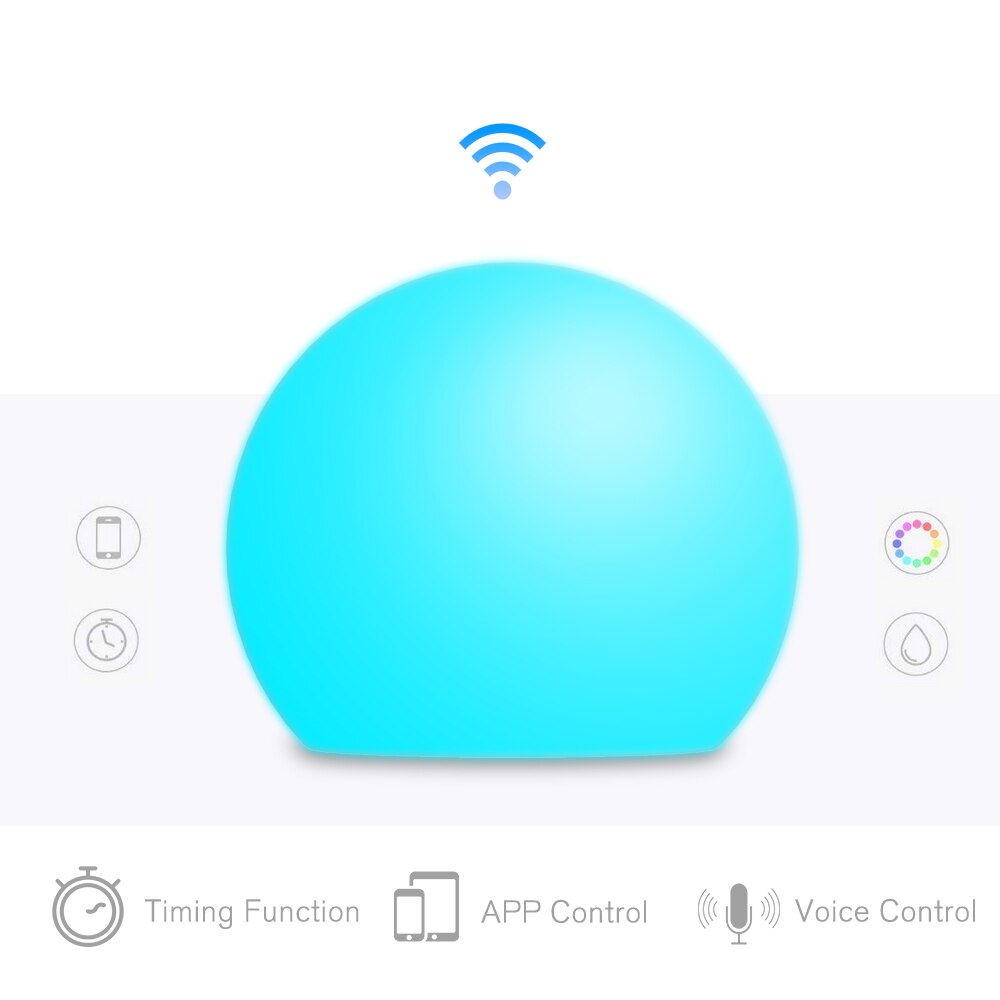 Smart Mood Light WiFi Smart Night Light APP Different Colors Optional 5-level Dimming 4 Dynamic Modes Support APP Control Timing