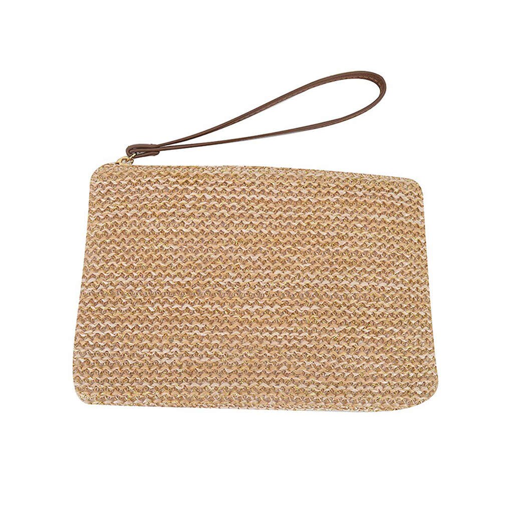 Abdb-Dames Hand Pols Type Stro Clutch Zomer Strand Zee Handtas, Bruin Grote