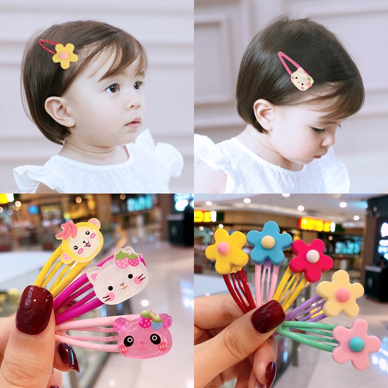 10 Stks/partij Kids Haar Accessoires Meisjes Leuke Cartoon Dier Fruit Colorfur Haarspelden Kinderen Zoete Haar Clip Haarspeldjes Hoofdband