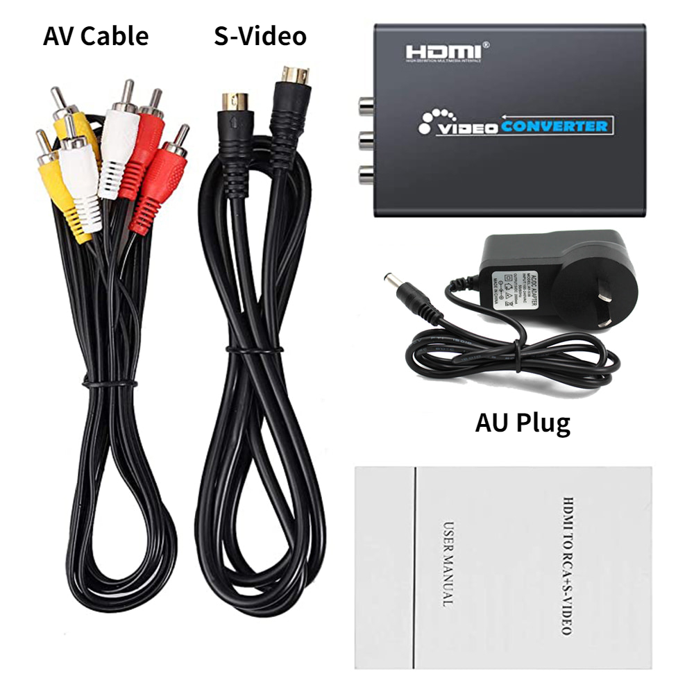 HDMI to AV S-Video CVBS Video Converter HDMI to SVIDEO+S VIDEO Switcher Adaptor HD 3RCA PAL/NTSC Switch for TV PC Blue-Ray DVD: Red
