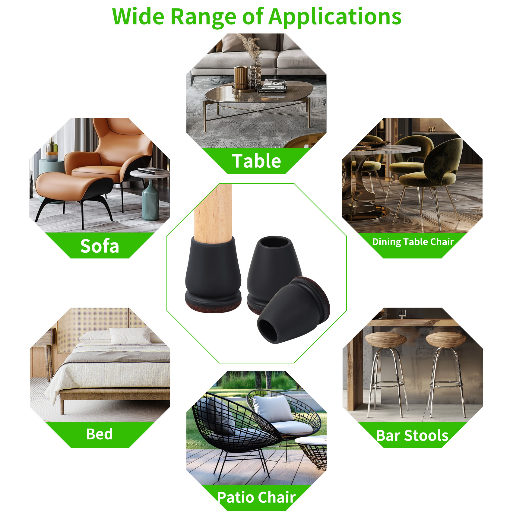 16 STKS Siliconen Stoelpoten Pads Antislip Vilt Stoel Voeten Caps Meubels Vloerbeschermers Geen Krassen Verminderen Lawaai Home Decor