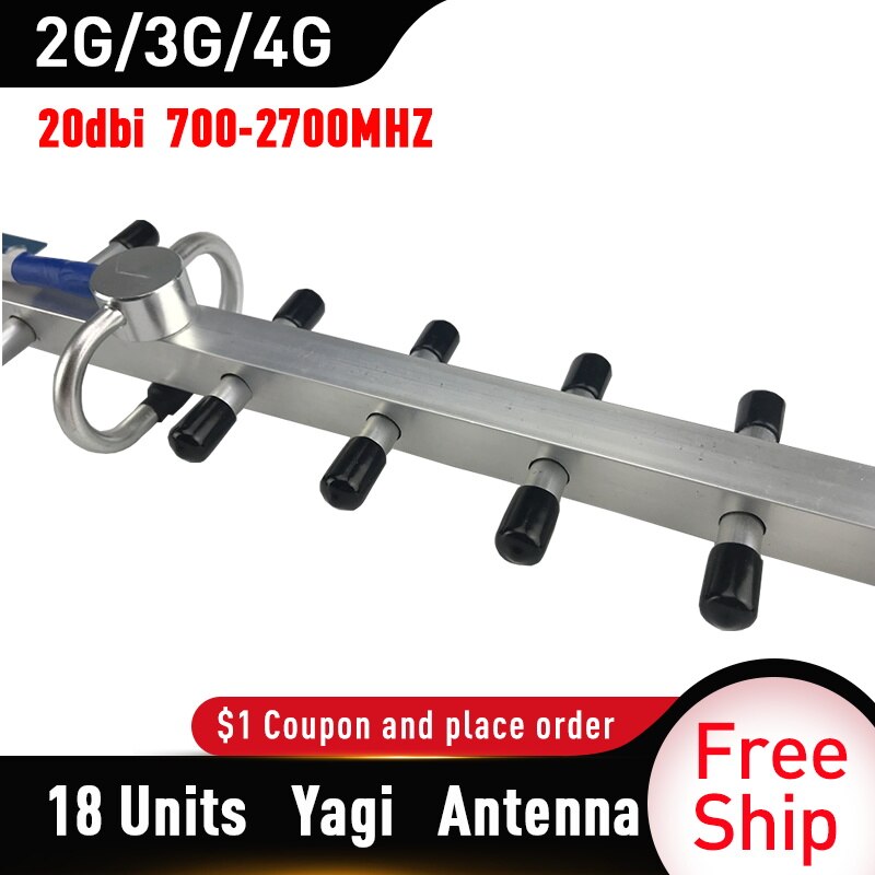 TFXSIGBOS 20dBi guadagno Yagi Antenna 700-2700mhz Antenna esterna 2G 3G 4g Lte Antenna Yagi esterna con N femmina Antenna esterna