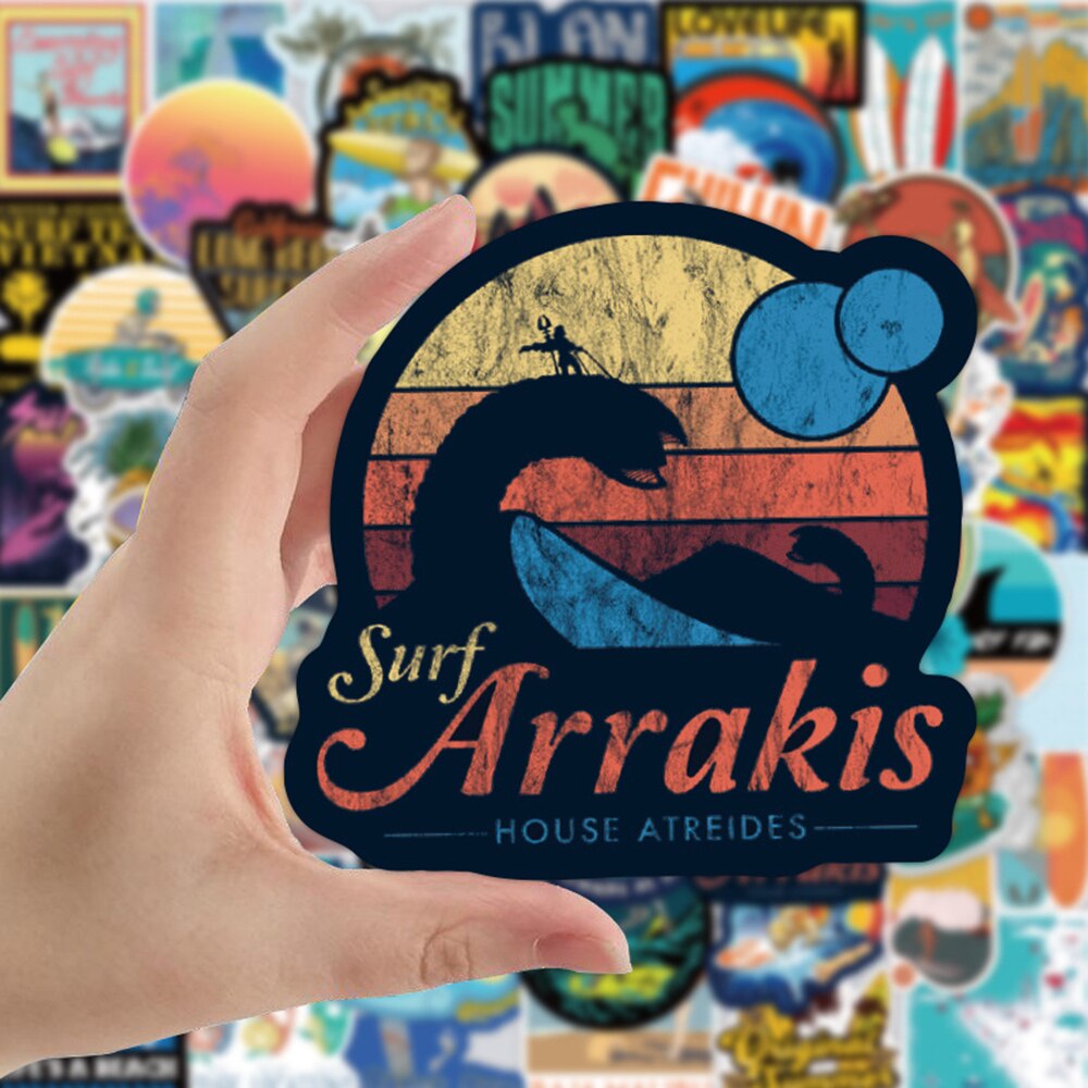 10/30/50/100 stück outdoor-aufkleber mit hawaii-surfmotiven, wasserfest, für tropische strände, surfbretter, autos und skateboards.