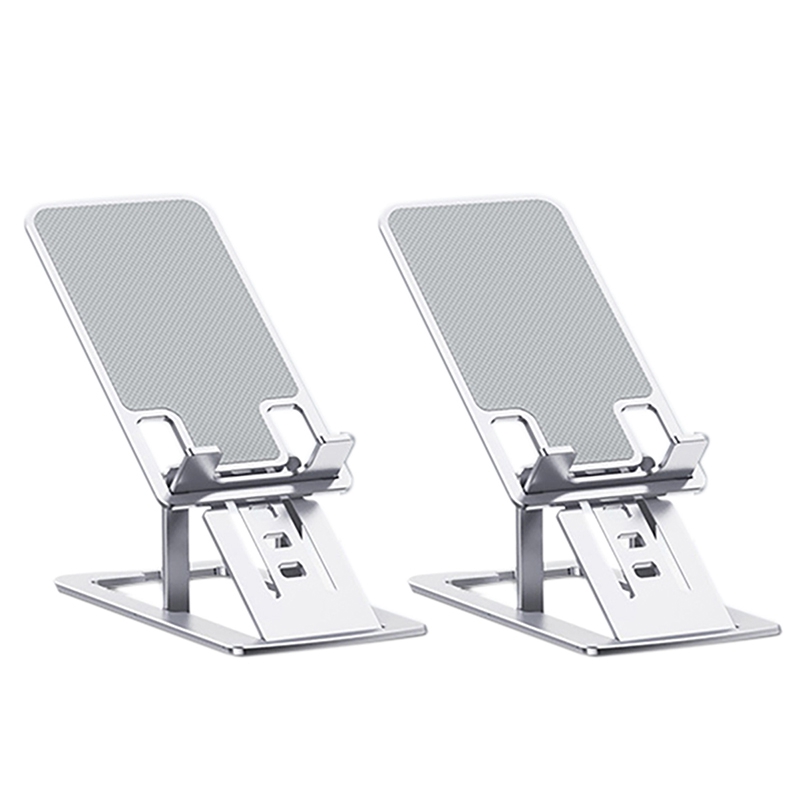 Mobile Phone Holder,Folding Desktop Support Phone Stand For Iphone/Ipad/ Android Smartphone Adjustable Holder: Silver