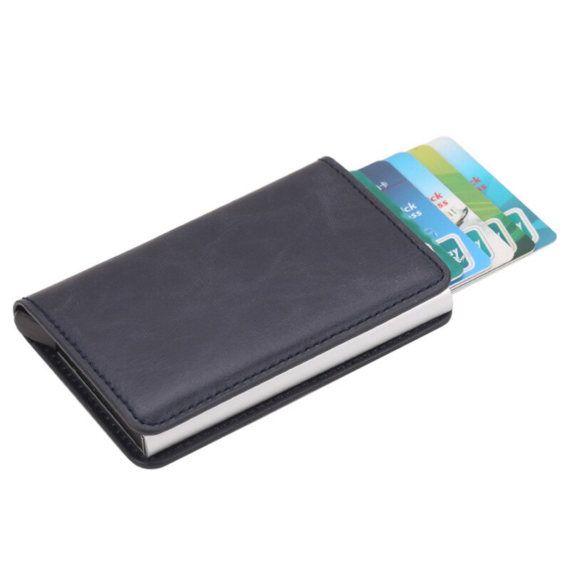 Taihaole Men Credit Card Holders Business ID Card Case Automatic RFID Card Holder Aluminium Bank Card Wallets: A-Blue