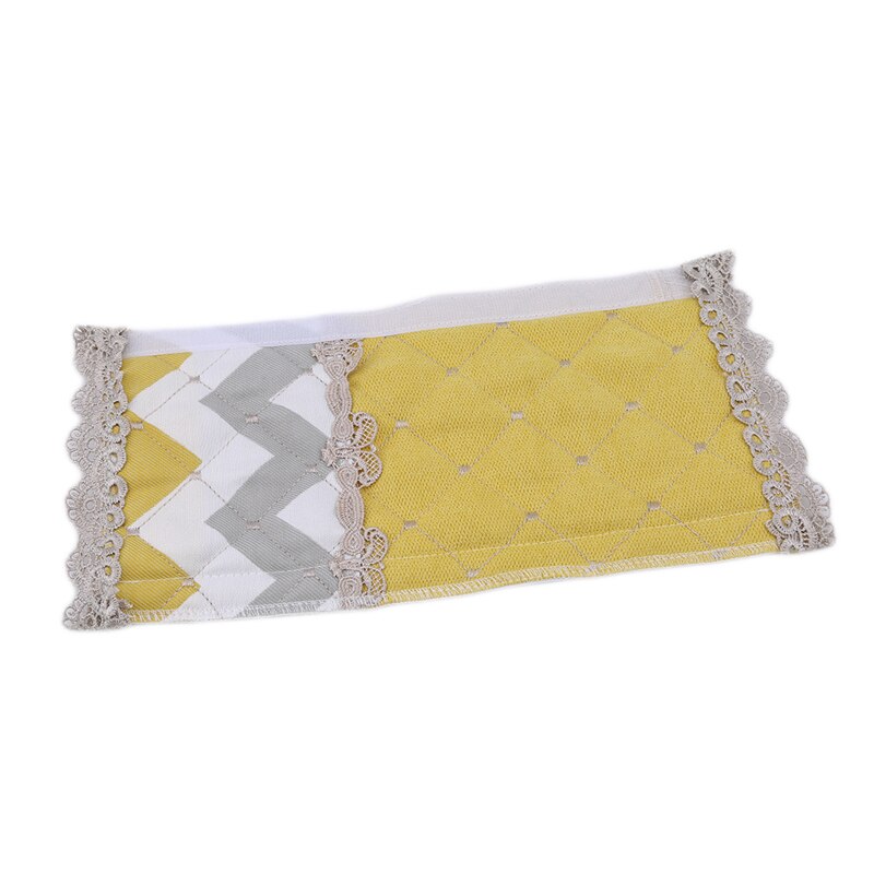 Embroidered Lace Thick Cloth Cover For Fridge Handle Fabric Doorknob Dust Handle Gloves Refrigerator Handle Cover: yellow / 28x15cm