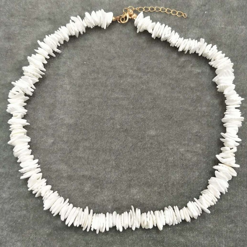 Rainbery White Shell Nugget Irregular Gravel Chips Beads High Grade Women Weddings Oarty Chian Necklace