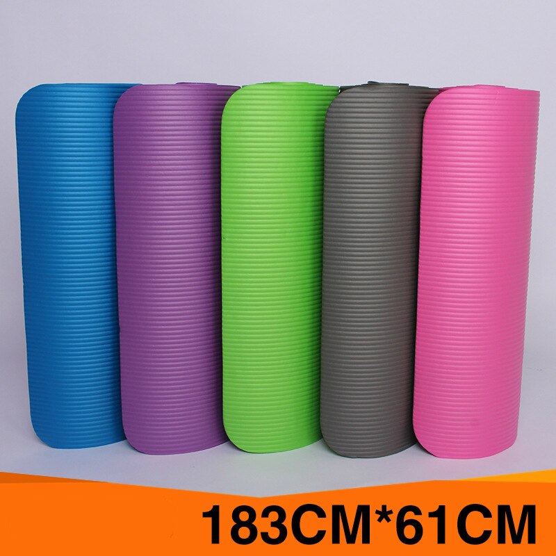 1830*610mm NBR and EVA Environmental Sports Yoga Mat For Beginner Non Slip Massage Mat Solid Color Exercise Gym Mat for Fitness