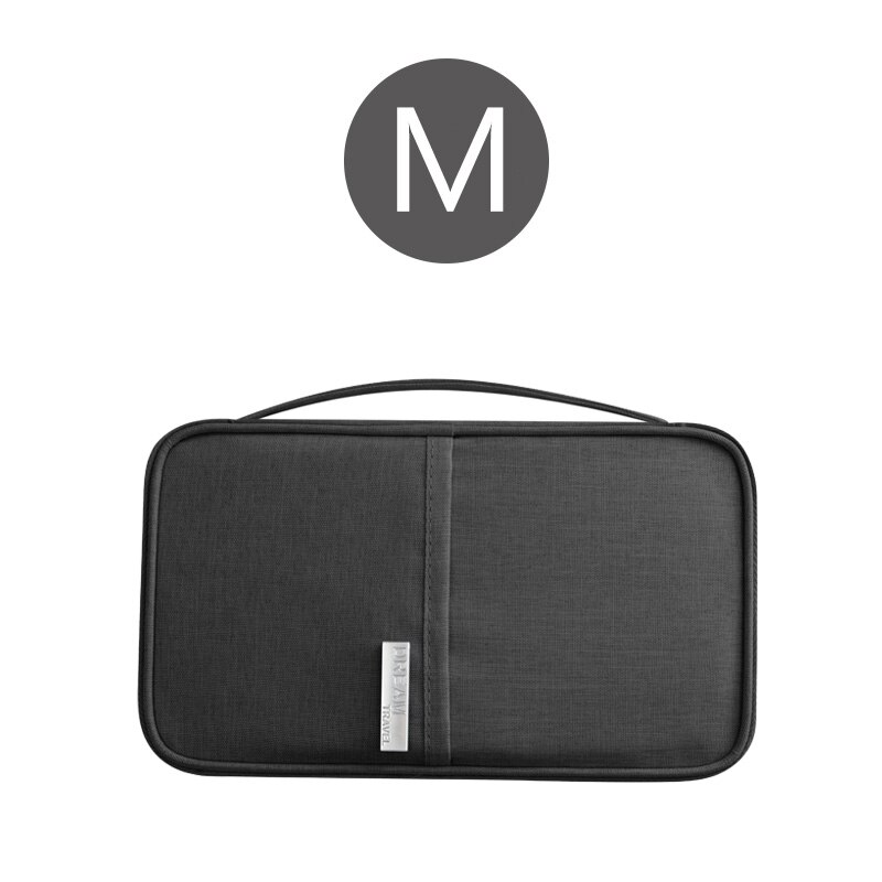 Couverture de passeport de voyage, porte-passeport étanche, multifonctionnel, organisateur de documents d&#39;identité, accessoires pour cartes de crédit: Black M