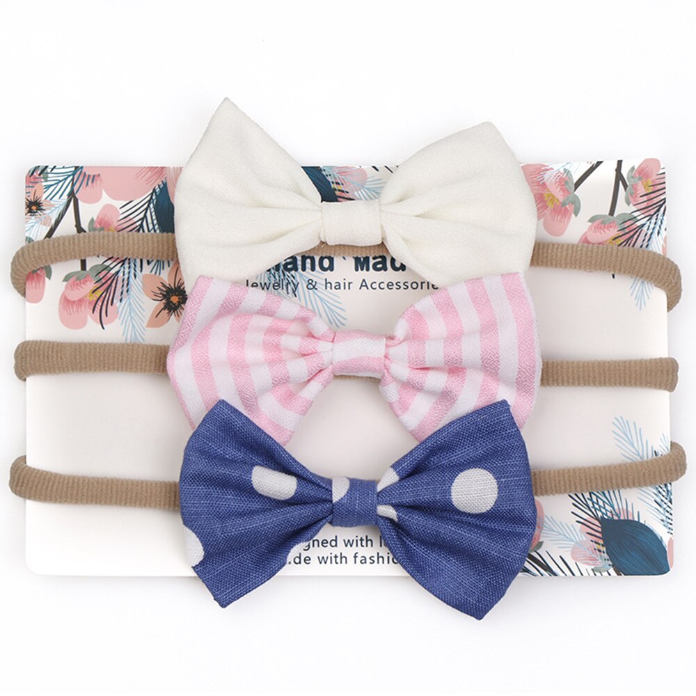 3pcs/lot baby girl headband for newborn babies hair band elastic accessories cotton headwear: C