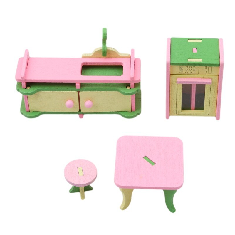 Miniature 1:12 Dollhouse Furniture for Dolls,Mini 3D Wooden Puzzle DIY Building Model Toys for Children: 897364