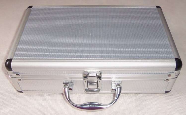 Toolbox Draagbare Aluminium Gereedschapskist Instrument Box Storage Case Handheld Slagvast Profiel Case Met Voering Spons: Silver