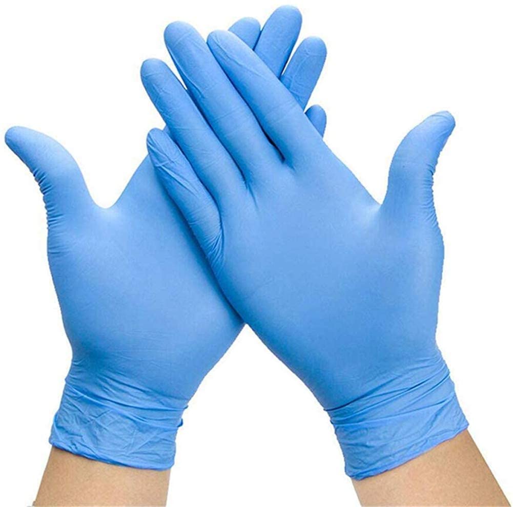 100 stk engangshandsker non-latex non-vinyl nitril engangs ultratynde handsker kvalitet til hygiejneområder str sml: Blå / M